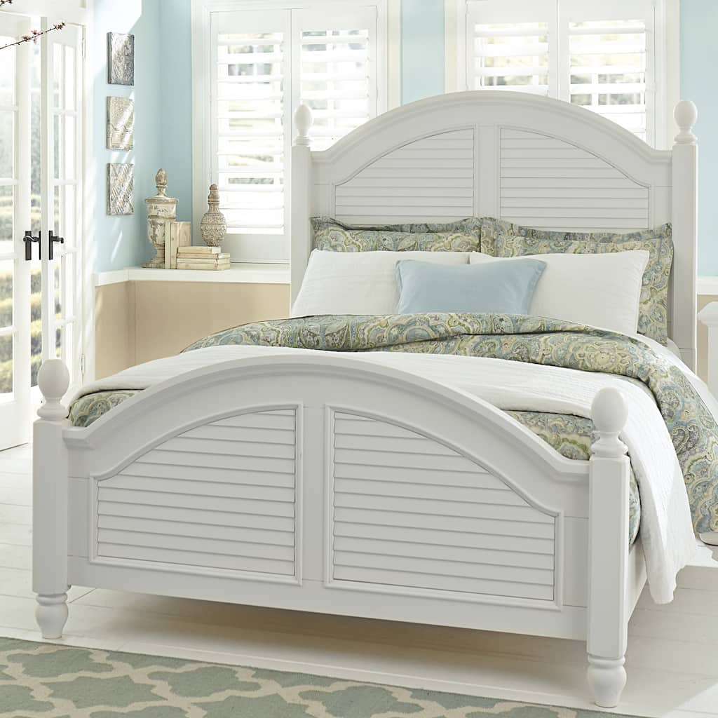 Summer House I Oyster White Poster Bed - King or Queen Option