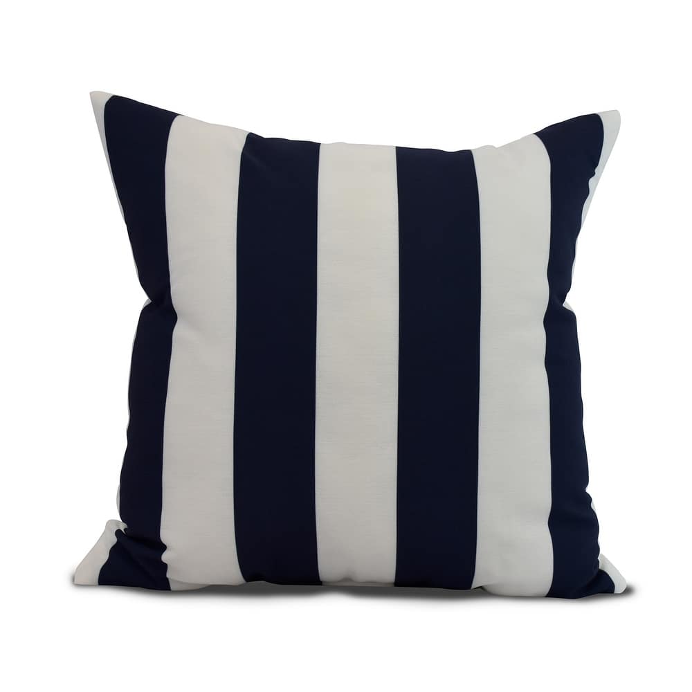18 x 18 Inch Rugby Stripe Stripe Print Outdoor Pillow