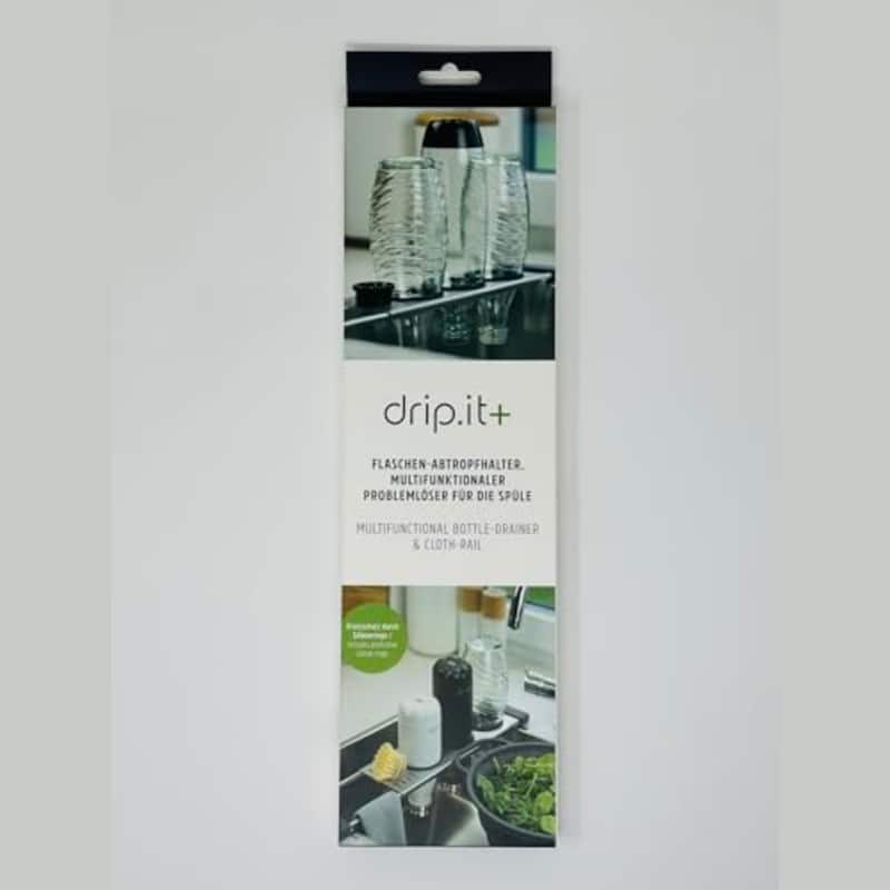 Sanni Shoo drip.it plus Stainless Steel Kitchen Sink Caddy - Bottle Holder for 3 Bottles