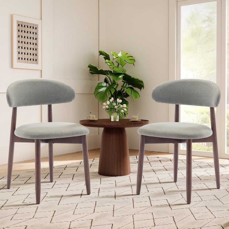 Modern Farmhouse Wooden Dining Chairs (Set of 2/4/6) – Upholstered Fabric Side Chairs with Floor Protectors