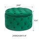 preview thumbnail 8 of 32, Adeco Round Velvet Storage Ottoman, Button Tufted Footrest Footstool
