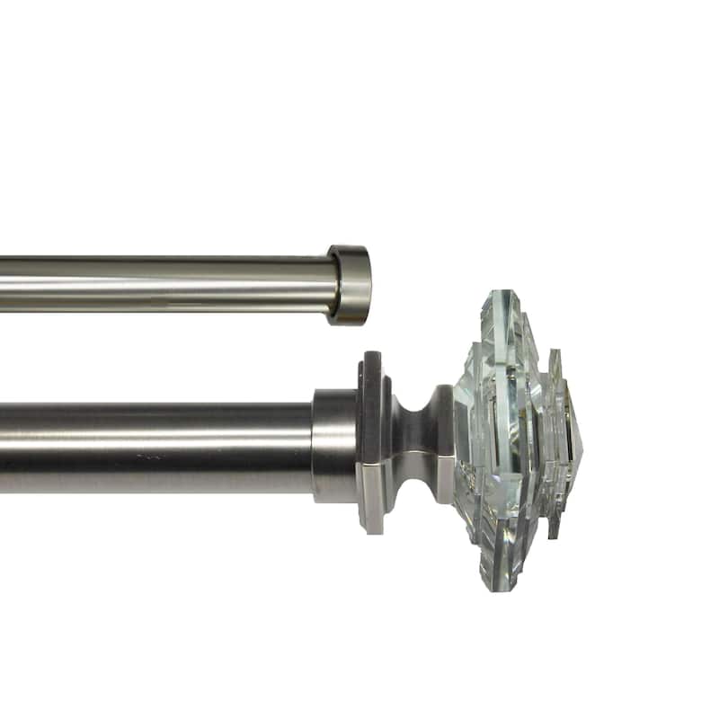 Linen Avenue Glass Square Double Window Curtain Rod Set