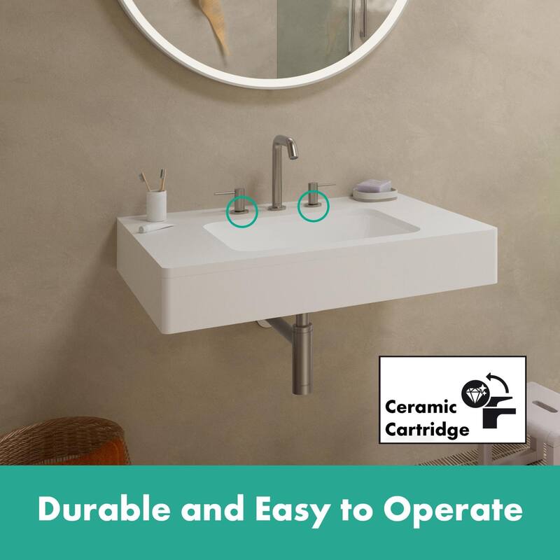 Hansgrohe 73332 Tecturis S 1.2 GPM Widespread Bathroom Faucet
