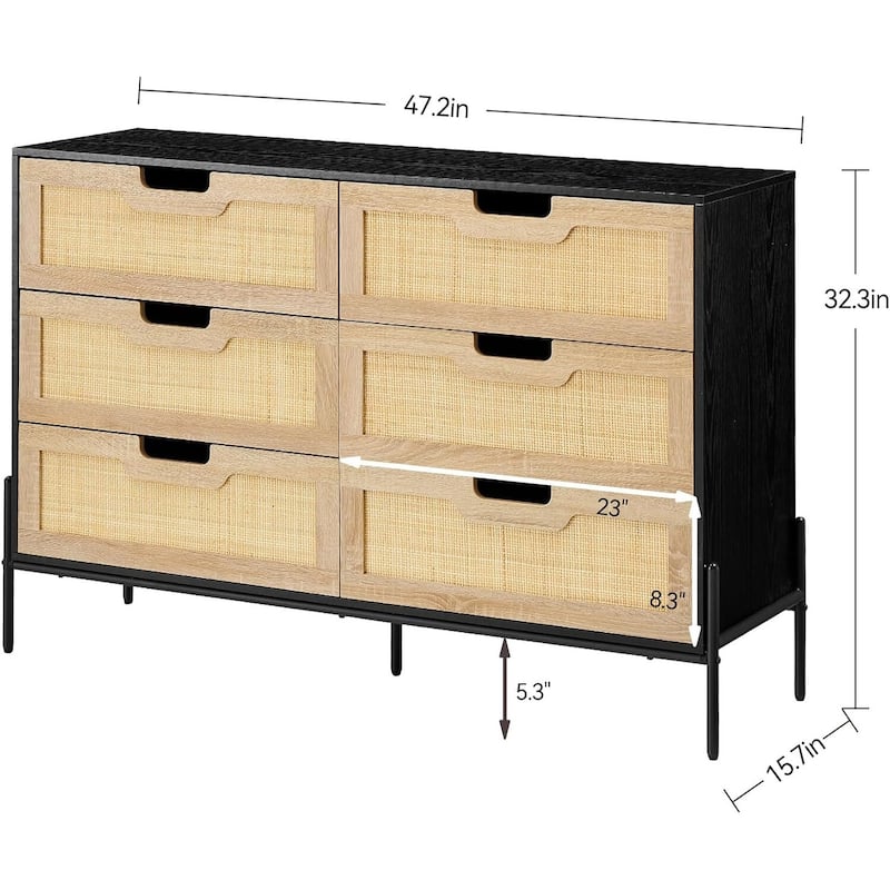Natural Rattan Dresser