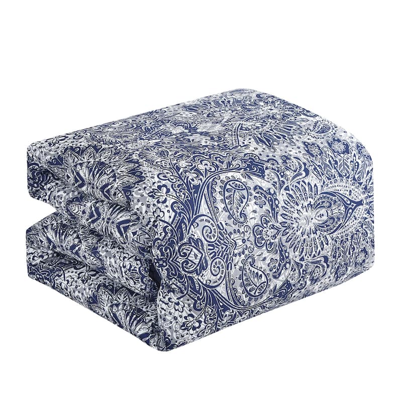 Shatex Estime 7 Pieces Printed Oversized Bedding Comforter Set All-season Reversible Bed in a Bag
