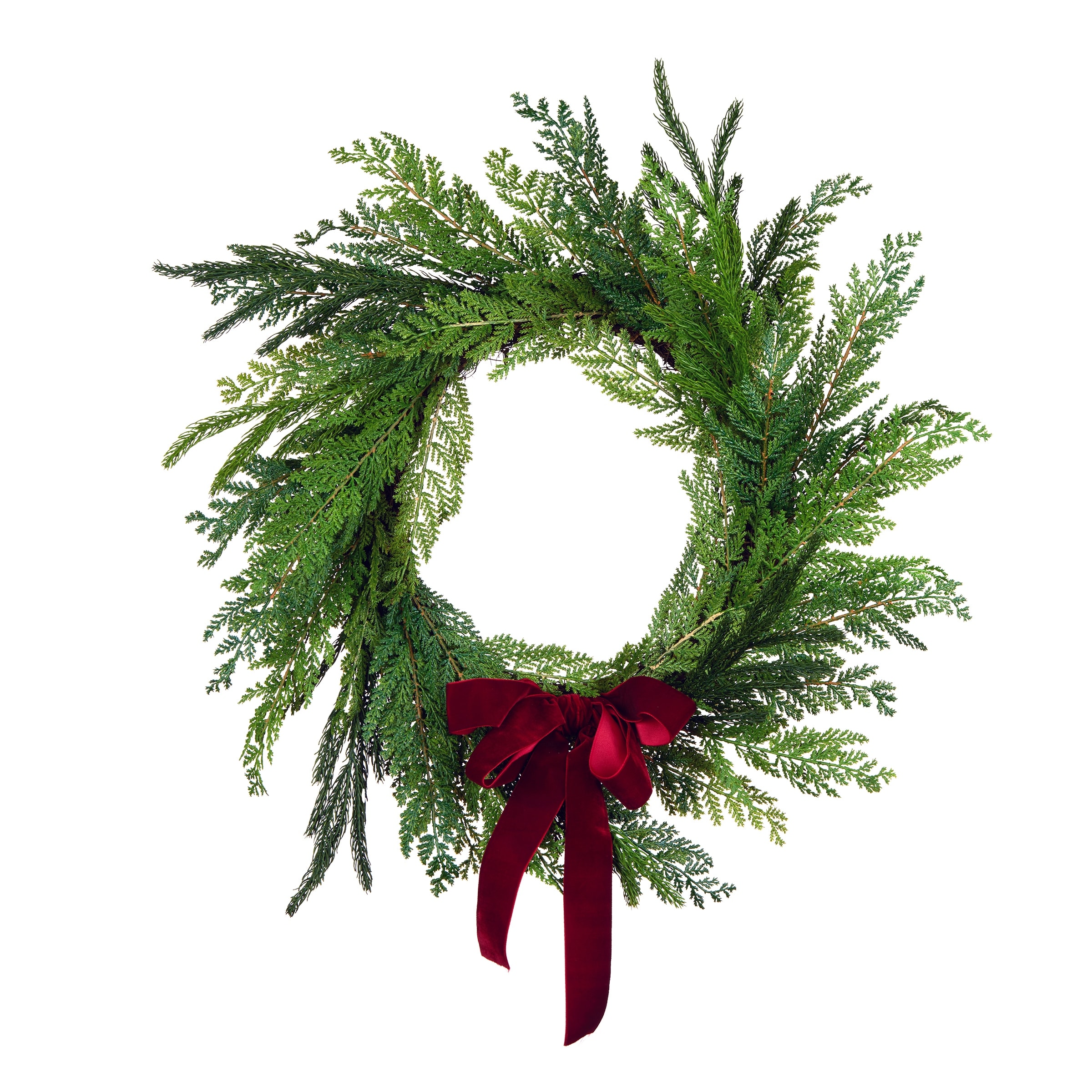 National Tree Company 2 ft. Artificial Christmas Cottage Wreath, Red Bow - 2 ft