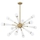 preview thumbnail 2 of 3, Zodiac 12 Light Aged Brass + Matte White Chandelier
