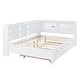 preview thumbnail 7 of 7, Full Size DayBed Kids Bed with Trundle and Shelf and USB Charging,White