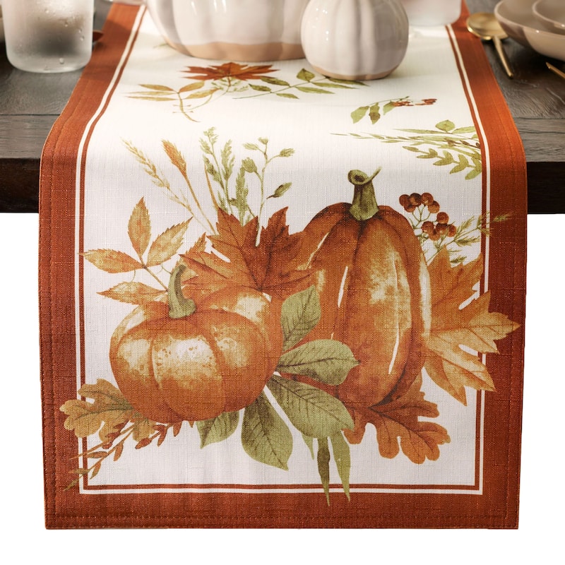 Autumn Pumpkin Grove Fall Table Runner - 13x70