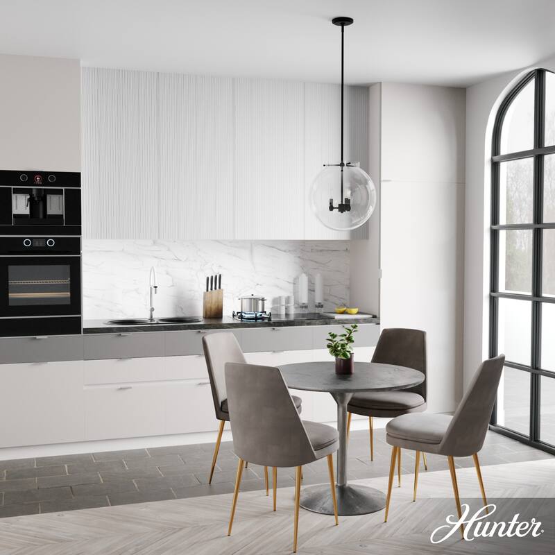Hunter Sacha 3-Light Globe Pendant - Kitchen Island, Dining Room, Entry - Contemporary, Transitional