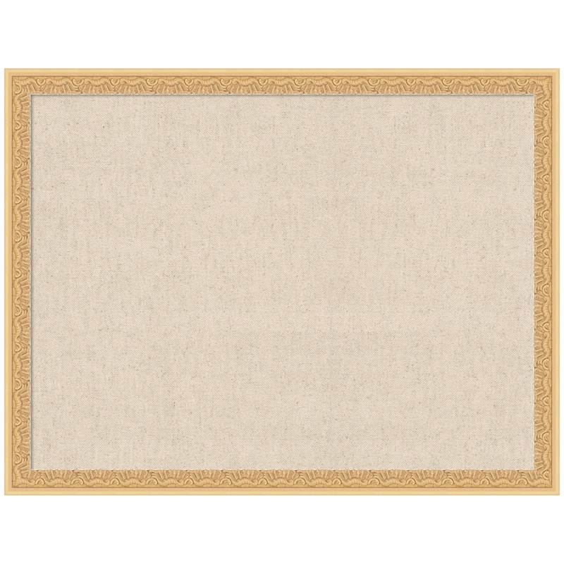 Kate and Laurel Pinboard Neutral Linen - 26x20 - Bethany Gold