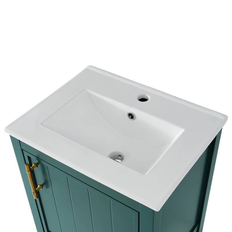 20" Bathroom Vanity with Sink, Soft Closing Door,Open Shelf