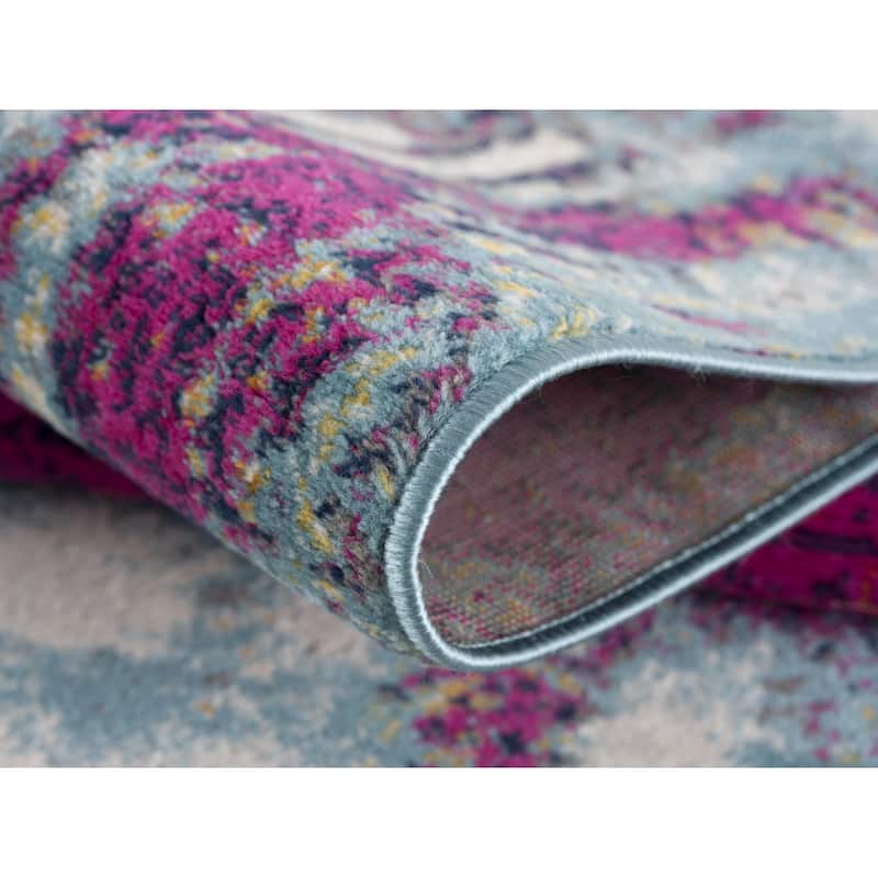 HomeRoots Abstract Modern Runner Area Rug