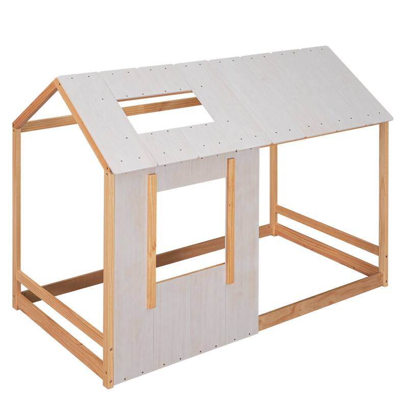 Twin Size House Platform with Roof and Window