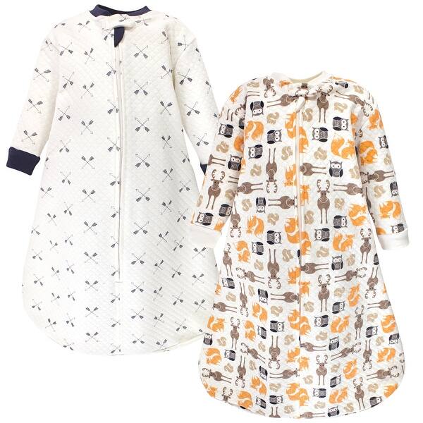 slide 1 of 1, Hudson Baby Infant Boy Premium Quilted Long Sleeve Sleeping Bag and Wearable Blanket 2-Pack, Cream Forest Animals 18-24 Months - Boy Forest