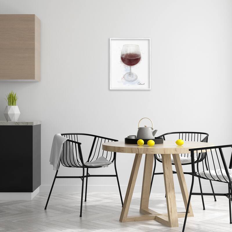 Stupell Modern Cabernet in Glass Framed Giclee Art Design By Matthew Piotrowicz