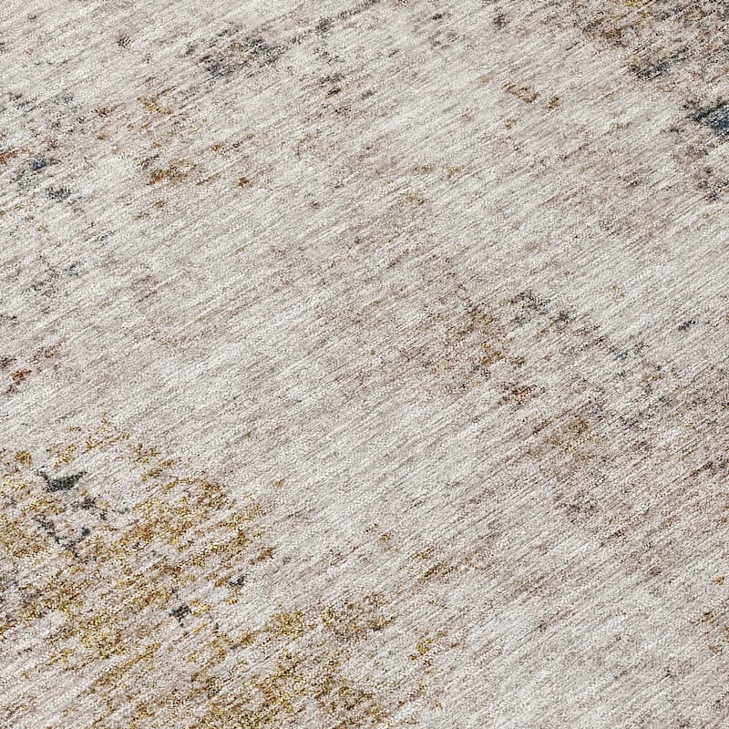 Machine Washable Indoor/ Outdoor Abstract Contemporary Chantille Rug