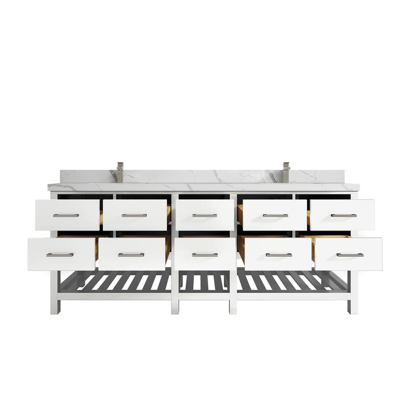 Willow Collections 84 in. W x 22 in. D Parker Double Sink Bathroom vanity with Regular Countertop