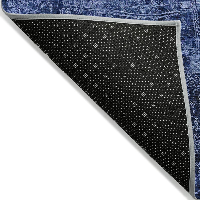 Machine Washable Indoor/ Outdoor Abstract Solid Chantille Rug