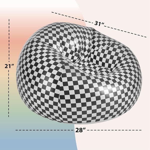 dimension image slide 0 of 3, Urban Lifestyle Inflatable Chair, Retro Checkered Design