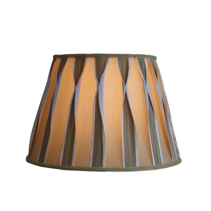 10x16x11 Beige/White Pinched Pleat Shantung Lampshade
