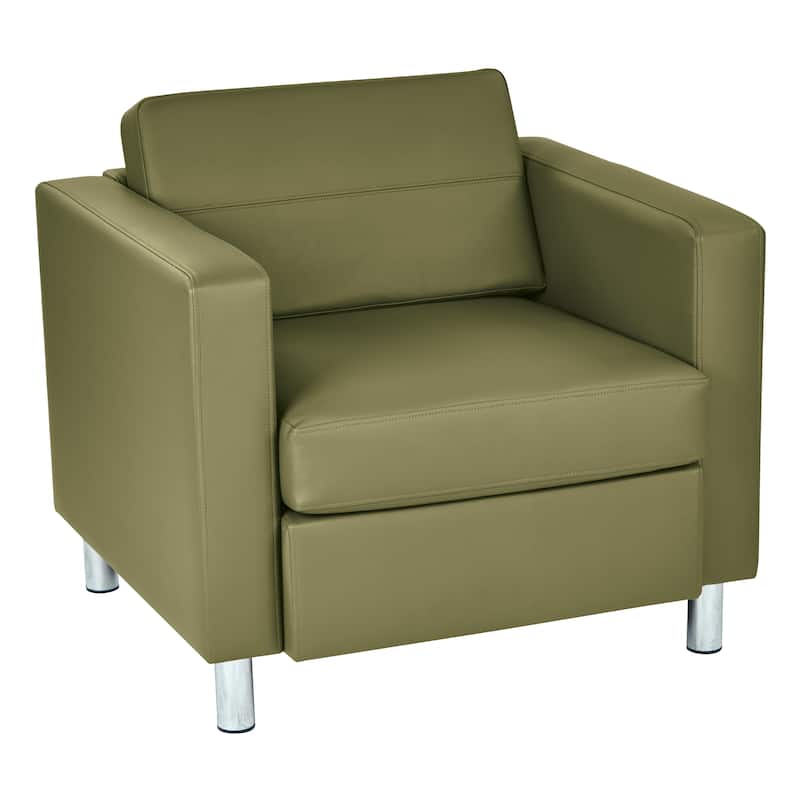 Pacific Arm Accent Chair with Chrome Legs - Sage