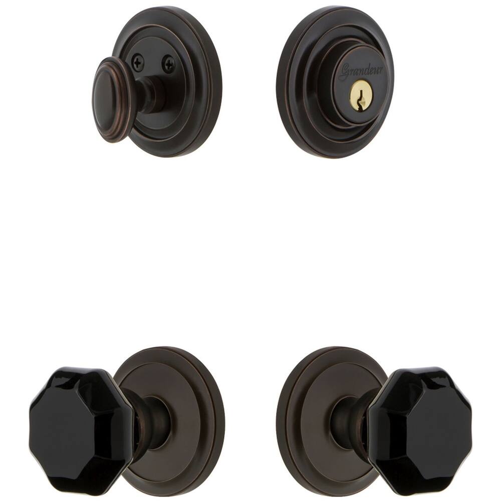 Grandeur Circulaire Solid Brass Rose Single Cylinder Keyed Entry