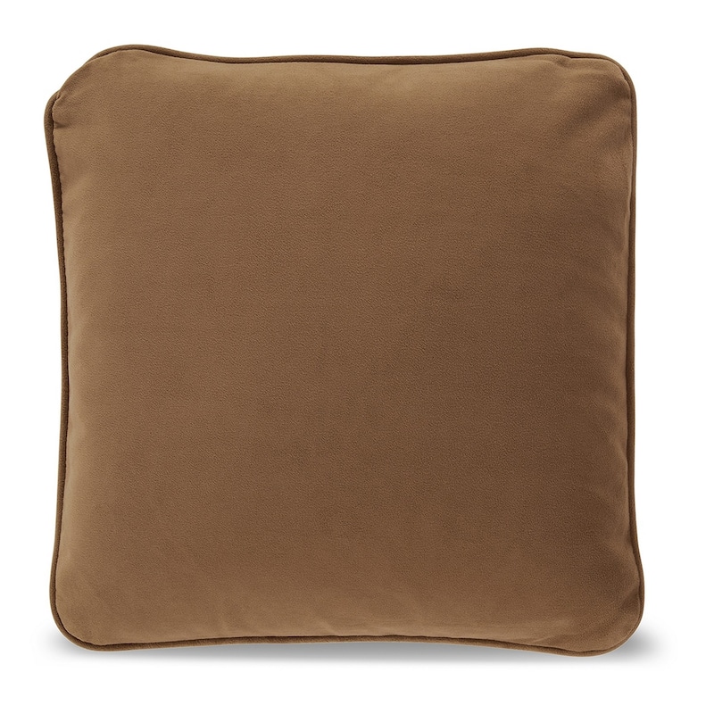 Wali Square Accent Throw Pillow, 20 Inch, Feather Fill Brown Polyester