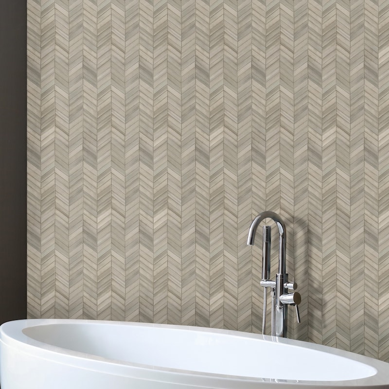 Ackland AKN-P-GL12X15CVM-CA Glacis - 12" x 15" Porcelain Chevron