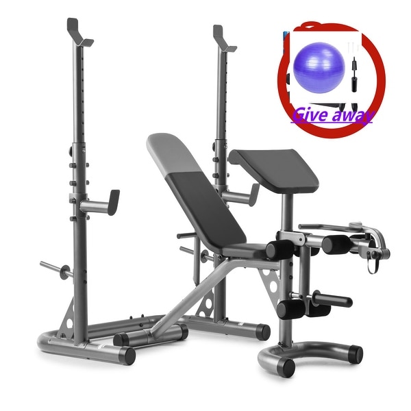 Workout bench with independent squat cheap rack