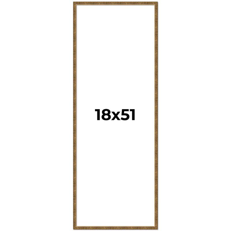 18x51 Frame Gold Solid Wood Picture Frame - Complete Modern Photo