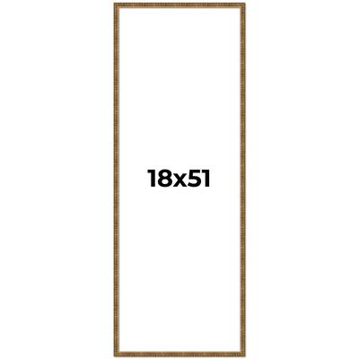 18x51 Frame Gold Solid Wood Picture Frame - Complete Modern Photo