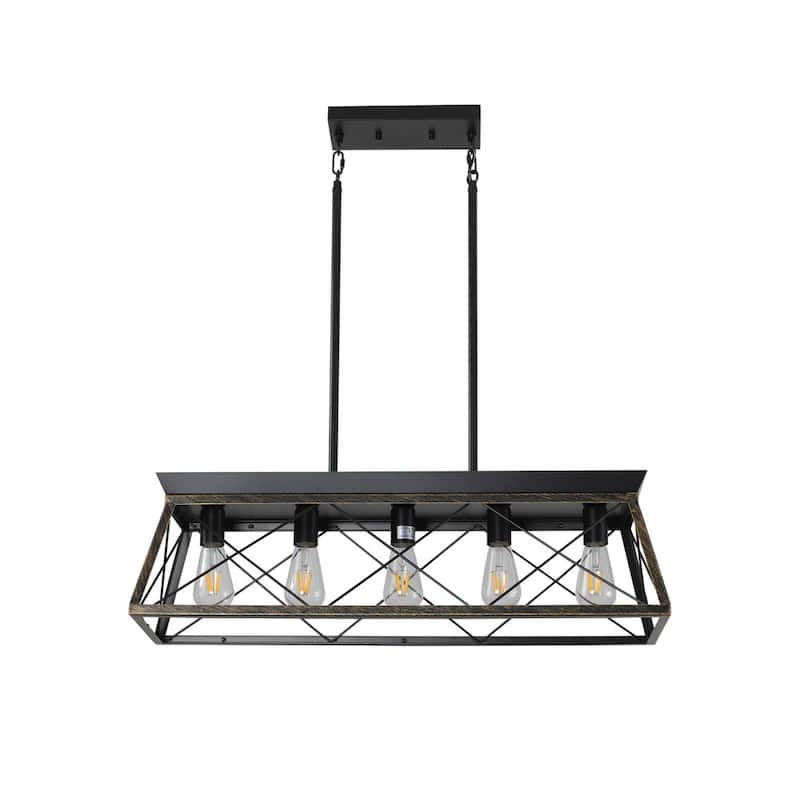 31.5in Dimmable 5-Light Farmhouse Chandeliers For Dining Room No Bulb