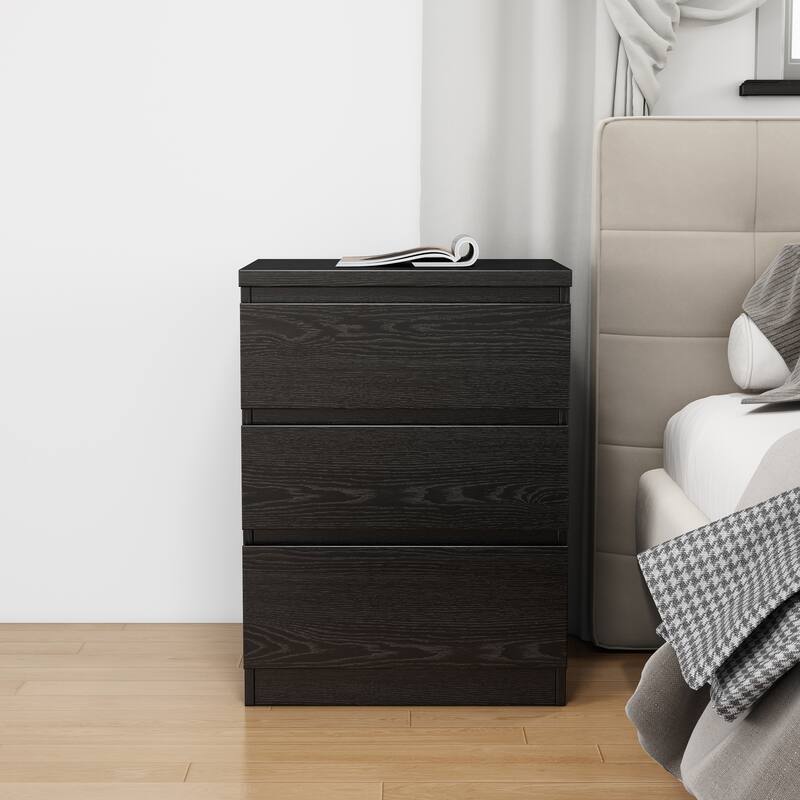 19.7-Inch Nightstand with 3 Drawers, Beside Table with Drawers Handle Free Design,Thickened Top Plate,for Bedroom,Living Room