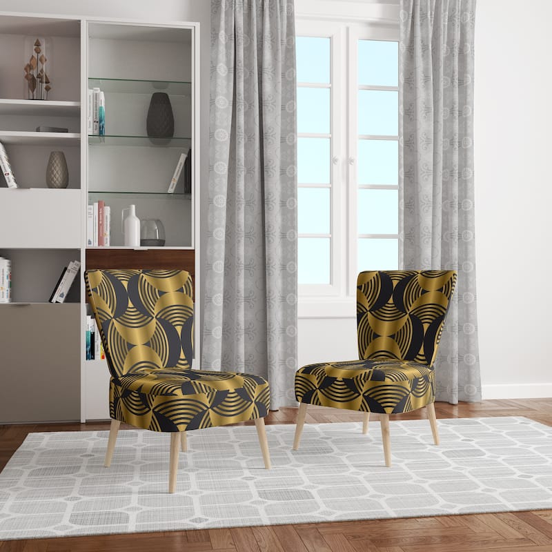 Designart "Deco Style Modern Pattern" Upholstered Mid-Century Accent Chair - Arm Chair