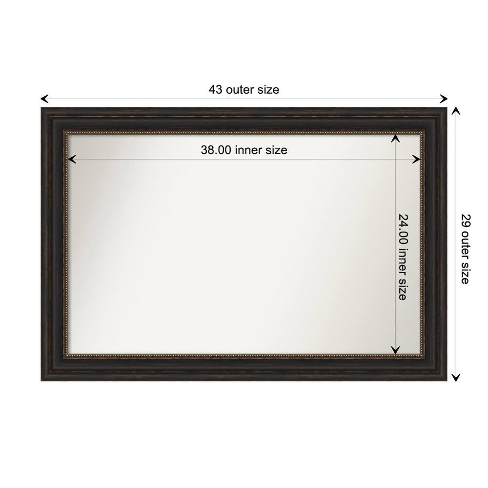 Accent Bronze Framed Non-Beveled Custom Wall Mirror, Bathroom Vanity Mirror
