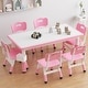 preview thumbnail 1 of 17, Height Adjustable Kids Table and 6 Chairs Set with Storage Box