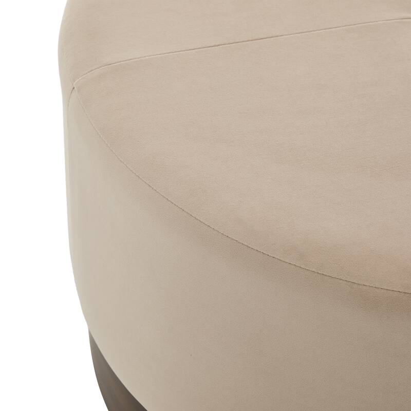 Christopher Knight Home - Monroe Modern Upholstered Ottoman/ Foot Stool with Wooden Base Round