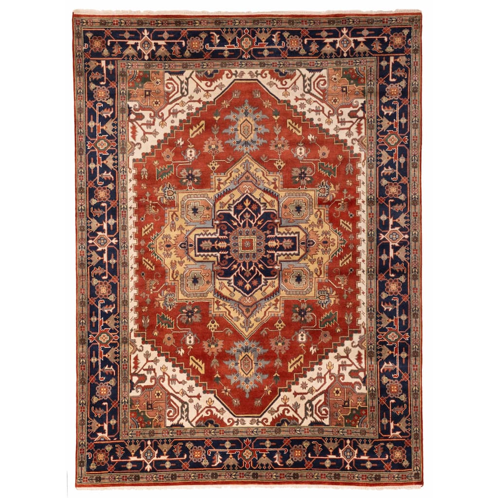 ECARPETGALLERY Hand-knotted Serapi Heritage Dark Copper Wool Rug - 9'0 x 12'0