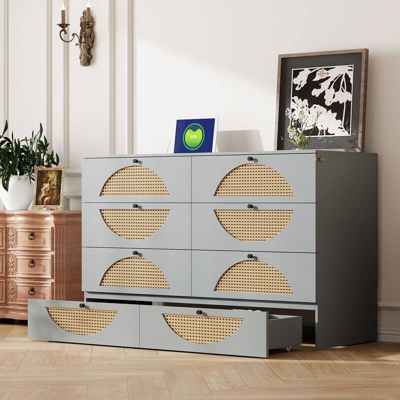Modern Style Murphy Bed with Large Drawer,USB Ports and Outlets for Bedroom
