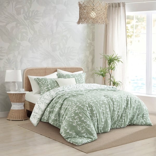 Nanshing Juniper 2-3 Piece Floral Comforter Set - Sage Green - Full