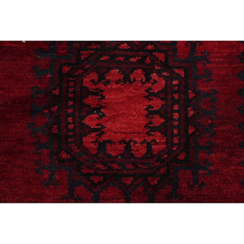 Hand Knotted Oriental 100% Wool Carpet Traditional Geometric Red Balouch Area Rug - 11' 3'' X 8' 8''