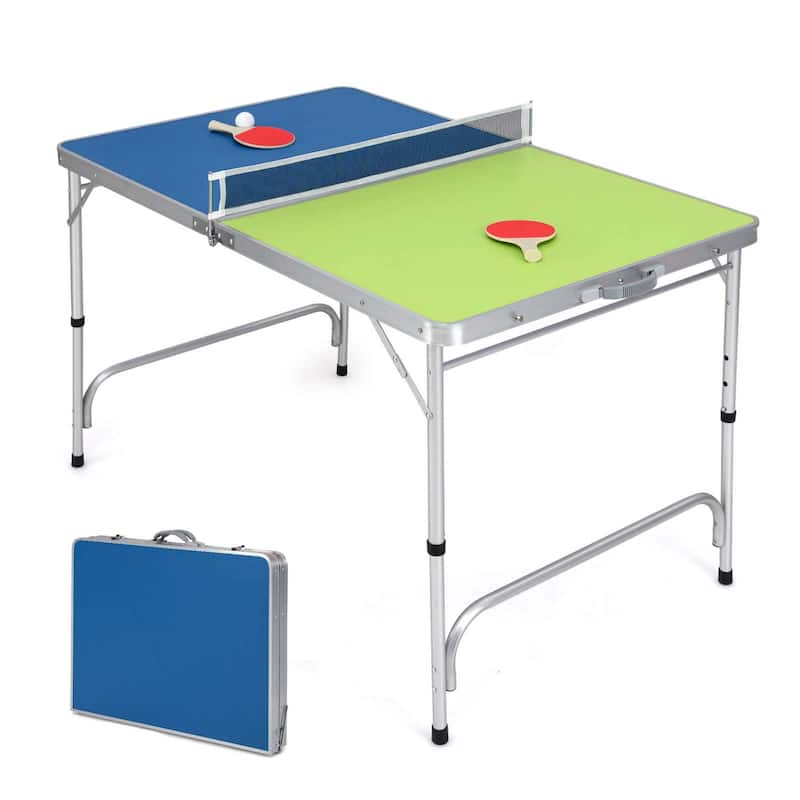 Costway 47" x 30" Mini Table Tennis Table with Adjustable Height for - See Details