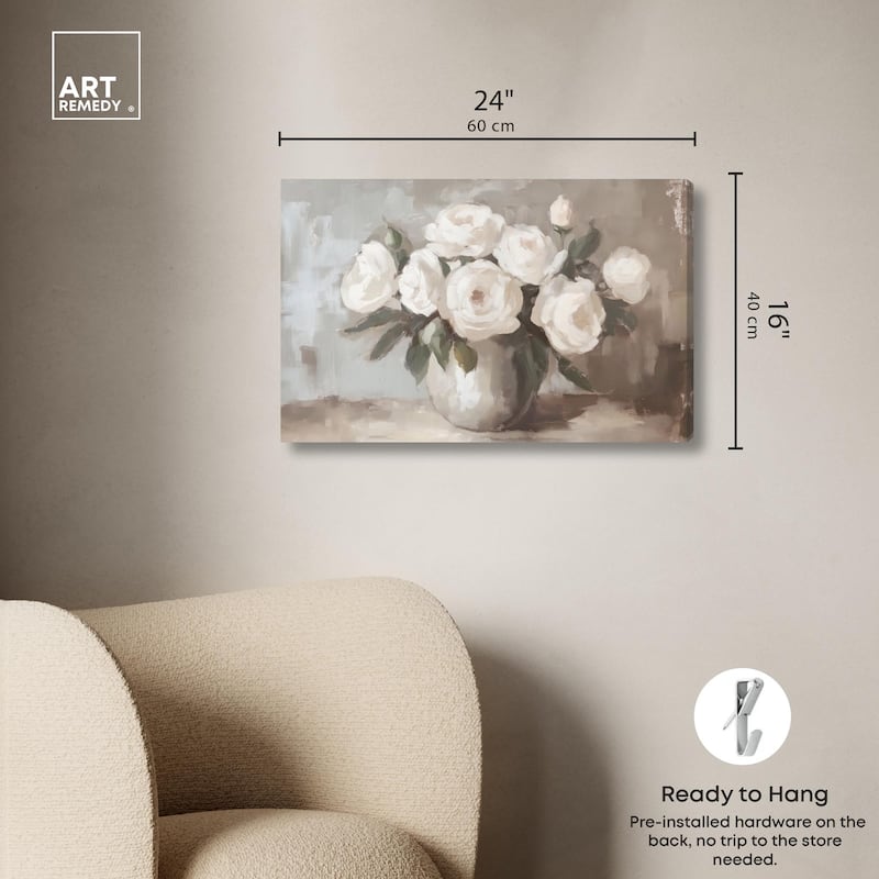 Creamy Cascade Cluster II Canvas by Art Remedy, Gallery Wrapped