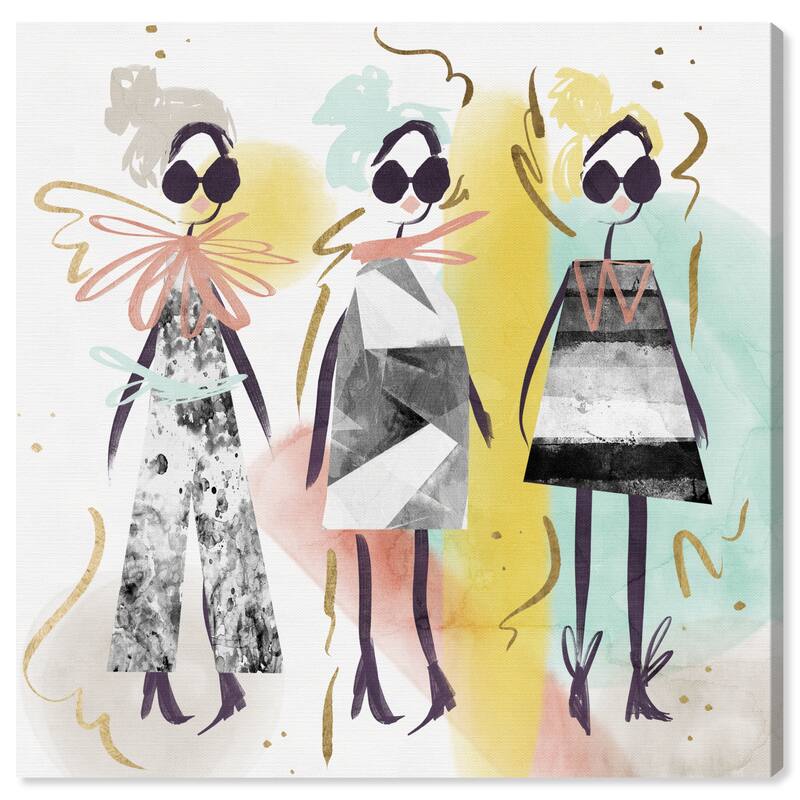Wynwood Studio Canvas Fashion and Glam Summer Outfits Yellow and Mint Green Modern & Contemporary Wall Art Canvas Print