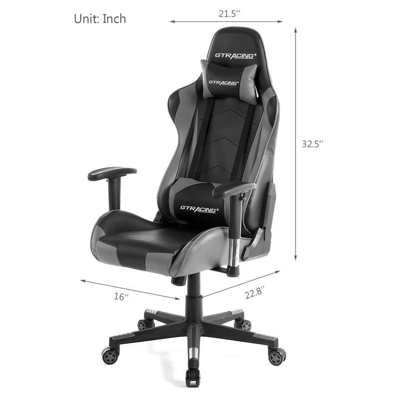 Lucklife Gaming Chair Racing Office Computer Ergonomic Video Game Chair with Headrest and Lumbar Pillow Esports Chair
