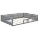 preview thumbnail 5 of 22, Wood Full Size Upholstered Platform Bed with Guardrail and Pillow