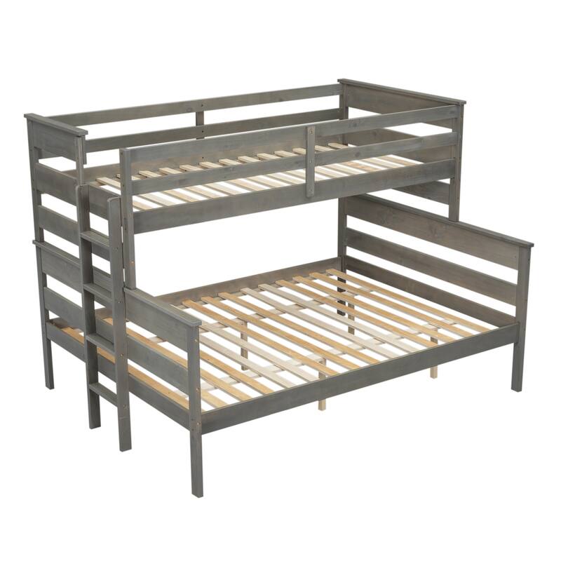 Bunk Bed with Ladder and Slat for Bedroom/Dorm