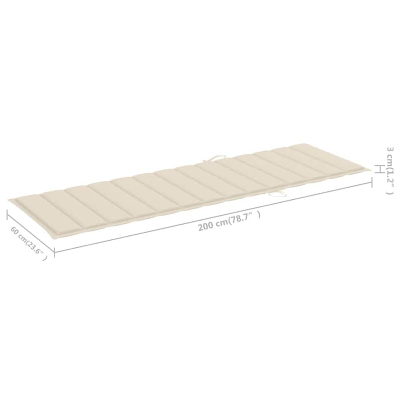 vidaXL Patio Lounge Chair Sunbed Sunlounger with Cushion Solid Acacia Wood