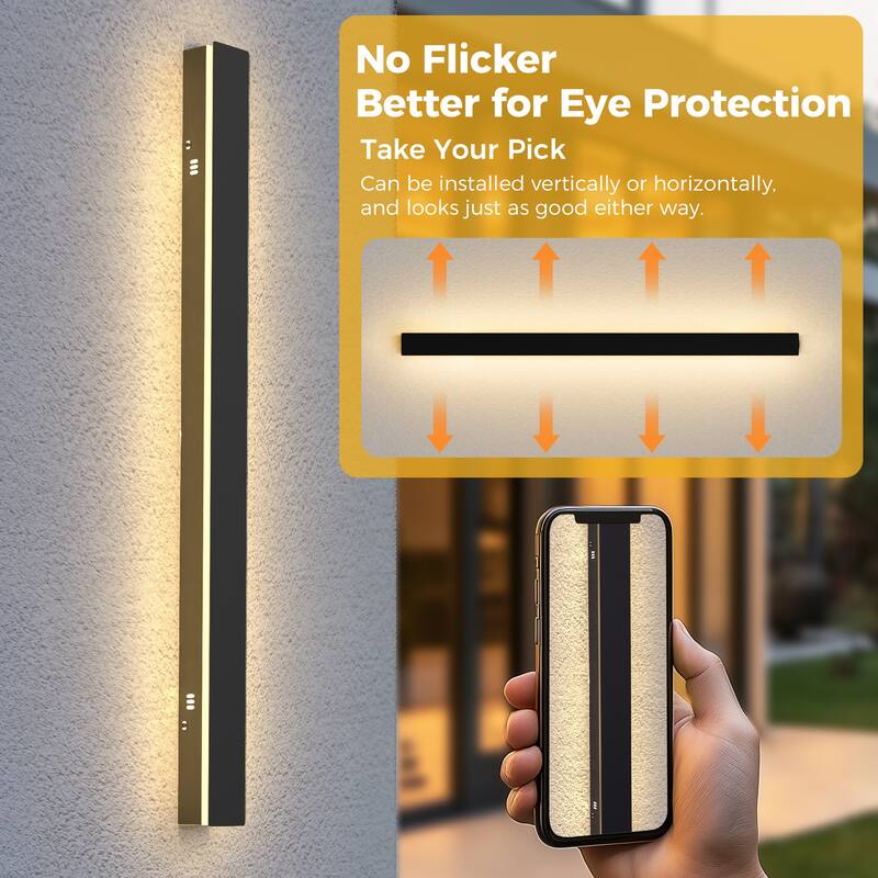 YANSUN Outdoor Wall Lamp 30W LED Integrated, IP65 Waterproof, Warm Light 3000K - 39.4 inchs